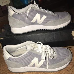 Grey and white new balances